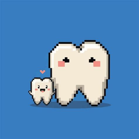 Premium Vector Cartoon Tooth Characters Big And Small Love