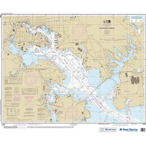 NOAA Maptech NOAA Recreational Waterproof Chart Baltimore Harbor 12281