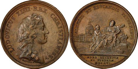 Frankreich Medaille 1656 Medal Louis XIV Etablissement De L Hopital