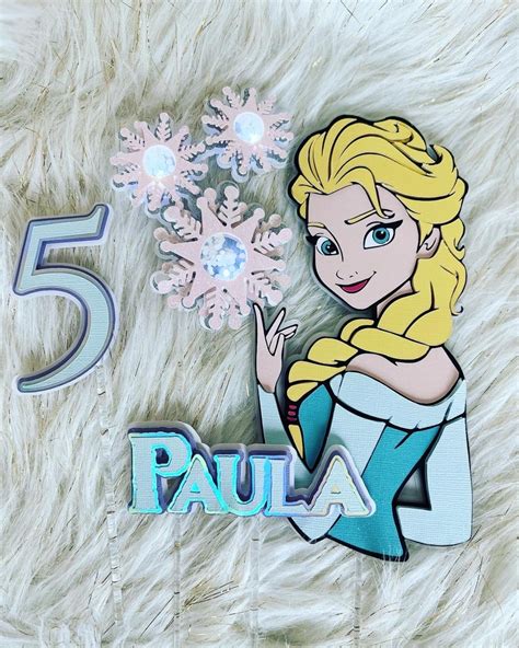 Personalized Elsa Cake Topper Frozen Birthday Decoration By