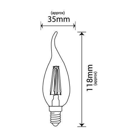 Żarówka Filament LED C37 E14 4W 420lm 4000K LEDisON pl