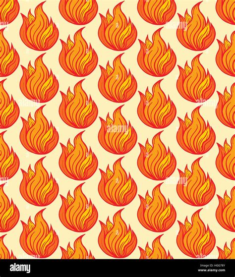 Fire Symbols Seamless Pattern Vector Illustration Stock Vector Image