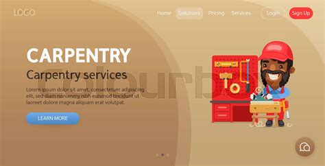 Carpentry Website Template Stock Vector Colourbox