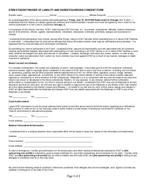 Fillable Online Parental Consent And Waiver Of Liability Fax Email