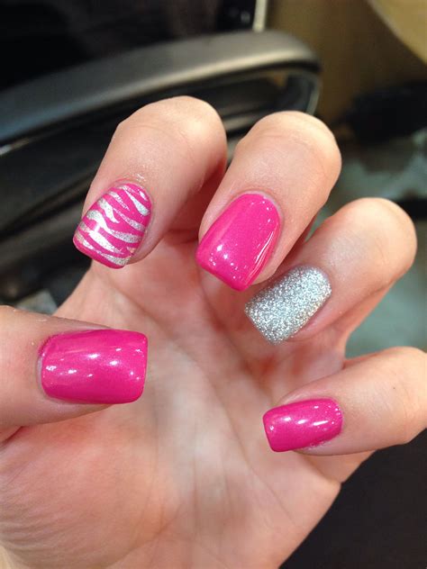 Pink Glitter Stripes Magic Nails Nails Pink Glitter