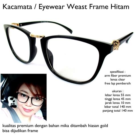 Kacamata Eyewear Female Weast Frame Black Fesyen Wanita Aksesoris Di