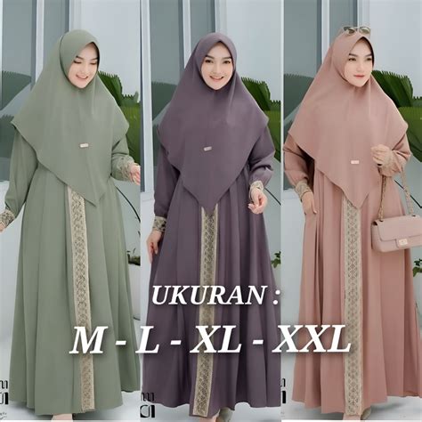 Jual Kanaya Gamis Syari Ukuran S M L Xl Xxl Xxxl Gamis Jumbo Busui Plus