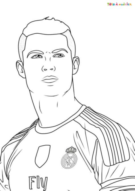 Coloriage de la star Ronaldo à imprimer avec Tête à modeler