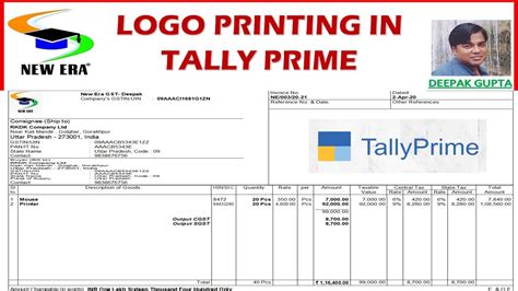 Logo Print In Tally Prime By Deepak Gupta Youtube