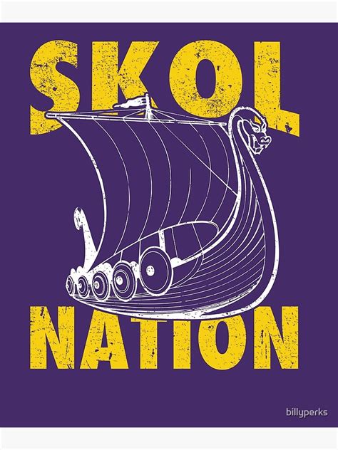 Skol Nation Distressed Viking Ship Poster For Sale By Billyperks