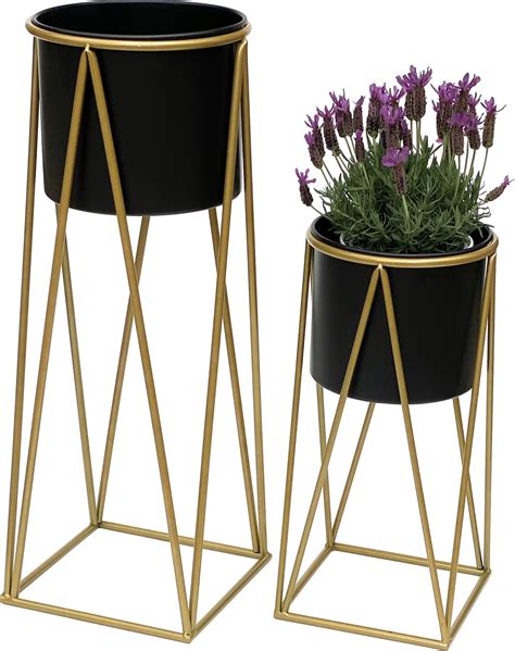 Dandibo Blumenhocker Mit Topf Metall Gold Schwarz Er Set Blumenst Nder