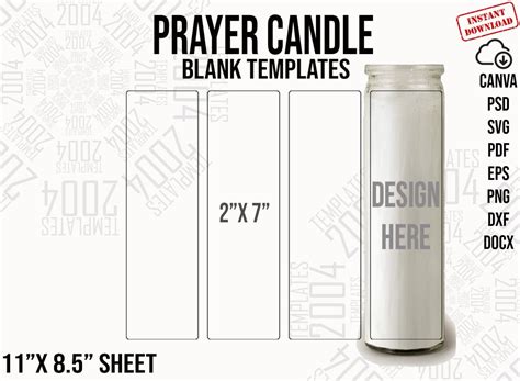 Prayer Candle 2x7 Template For Custom Styles Prayer Candle Svg Jesus Candle Prayer Candles