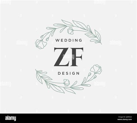 Zf Initials Letra Boda Monograma Colecci N De Logotipos Plantillas