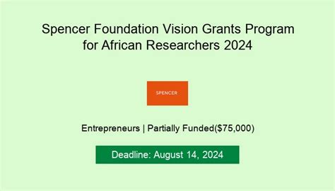 Spencer Foundation Vision Grants Program For African Researchers 2024