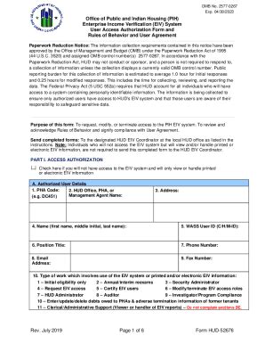 Fillable Online EIV User Access Authorization Form Fax Email Print