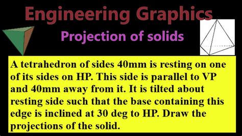 Engineering Graphics Projection Of Solids Problem 46 Youtube