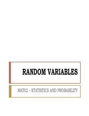 Lesson Random Variables Pdf Random Variables Mat Statistics