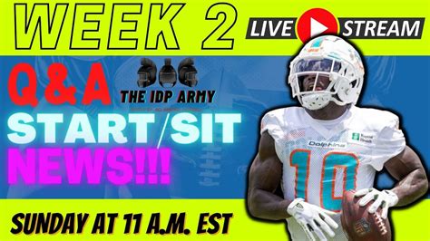 Week 2 Idp Fantasy Football Startsit Livestream Youtube