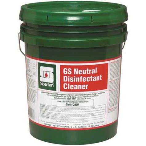 Spartan 350205 Gs Neutral Disinfectant Cleaner 5 Gal 1 Step Cleaner