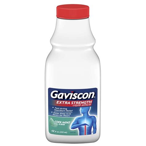 Gaviscon Extra Strength Cool Mint Liquid Antacid For Fast Acting