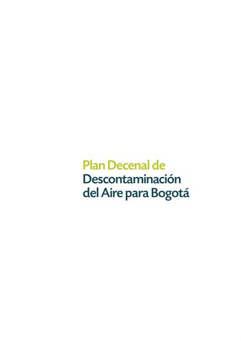 Pdf Plan Decenal De Descontaminaci N Del Aire En Bogot Pdfslide Net