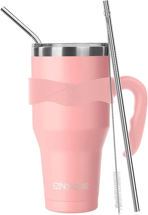 Amazon Ezprogear Oz Stainless Steel Beer Tumbler Pink Camping