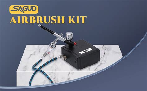 Sagud Airbrush Kit With Mini Air Brush Compressor Dual Action