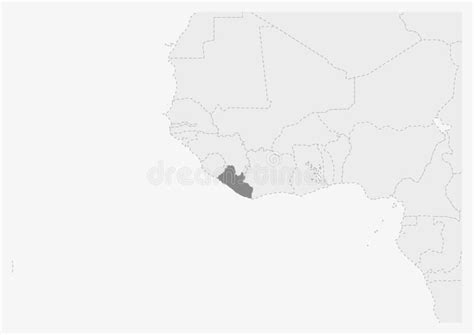 Liberia Map Highlighted In Liberia Flag Colors And Pin Of Country