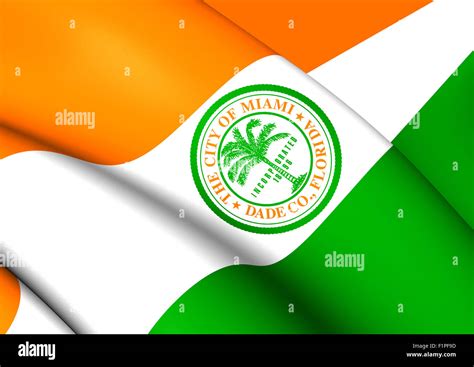 Flag of Miami, USA. Close Up Stock Photo - Alamy