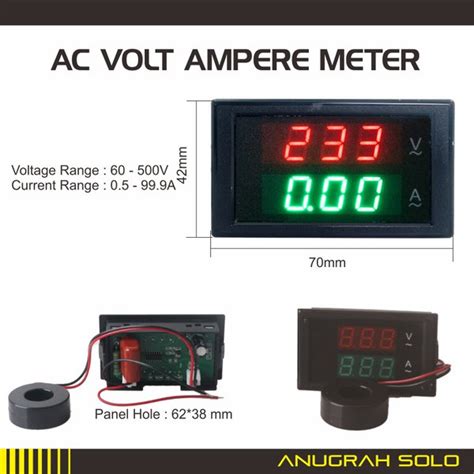 Jual AC Ampere Meter AC Voltmeter Combo Volt Ampere Meter 500V 100A Di