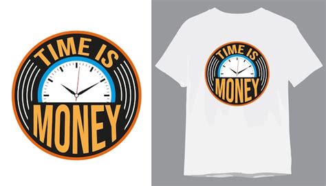 premium vector time  money typography tshirt design