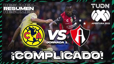 Resumen América vs Atlas Liga Mx Apertura 22 J1 TUDN YouTube