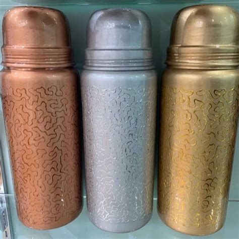 Roaming Star Polished Traveller Pure Copper Bottle Set 500 ML At Rs