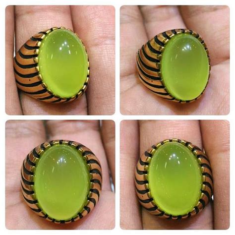 Jual Batu Akik Cincin Anggur Hijau Chalcedony Premium Class S