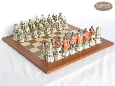 Luxury Oriental Chessmen With Spanish Traditional Chess Board Extra