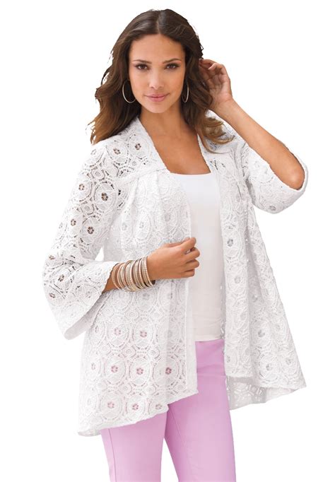 Roaman S Women S Plus Size Lace Swing Jacket