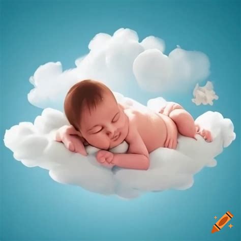 Sleeping Baby On Clouds On Craiyon