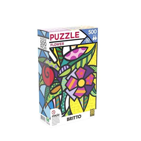 Quebra Cabeca Mias Garden Romero Britto Pecas Grow Extra