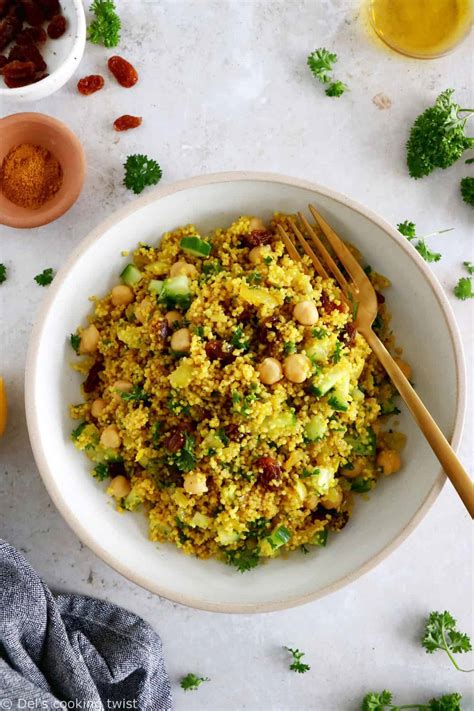 Moroccan Inspired Chickpea Couscous Salad Dels Cooking Twist