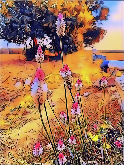 Grass Painting Art At Fields Digital Art By Naveen Sharma Fine Art America