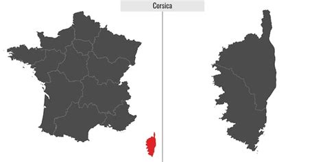 Karte Der Region Korsika In Frankreich Premium Vektor