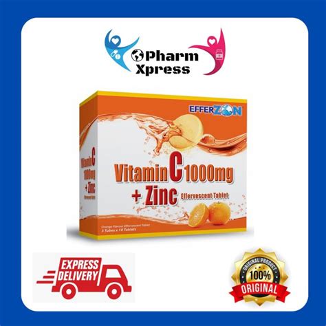 Efferzon Vitamin C 1000mg Zinc Effervescent Tab 10 S 3x10 S Lazada