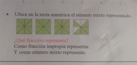 Ubica en la recta numérica el número mixto representado XXXX Qué