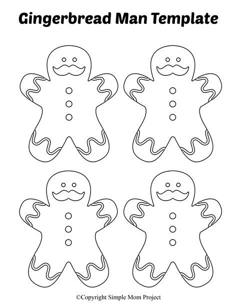 Printable Gingerbread Man Template Printable Word Searches