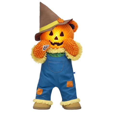 Pumpkin Glow Bear Scarecrow Gift Set Bear Halloween Build A Bear