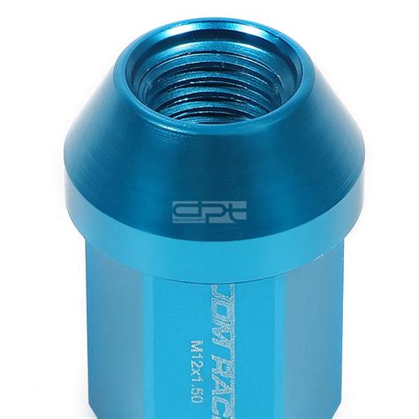 JDM Close End Aluminum Sky Blue 20 Lug Nuts Set Adapter M12X1 5 25MM OD