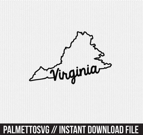 Virginia Svg Virginia Cut File Virginia Outline Svg Etsy