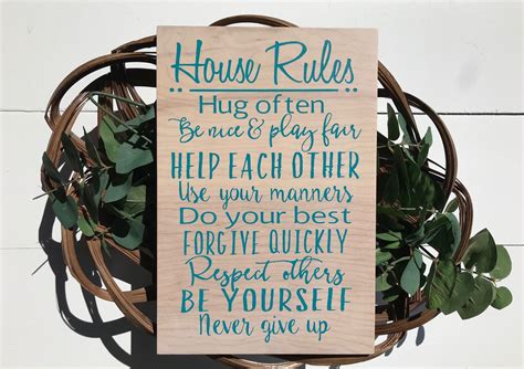 House Rules Sign House Rules Home Rules Sign Home Rules | Etsy