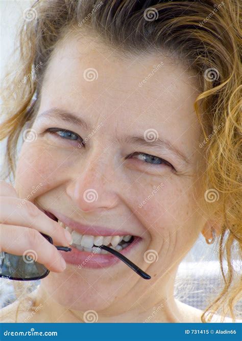 Blonde Woman Playing Stock Image Image Of Vertical Blonde 731415