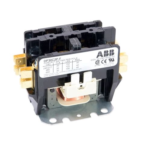 Abb Dp30c2p F 2 Pole 30 Amps 24vac Coil Definite Purpose Contactor